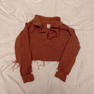free people- we the free burnt orange crop sweater size small